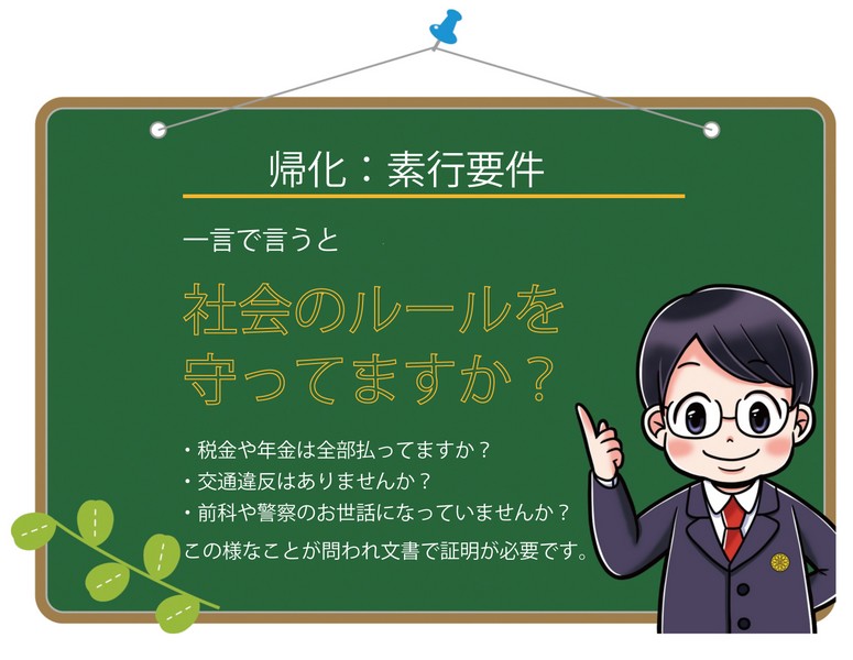 普通帰化の素行要件で問われる範囲は広い【帰化申請】
